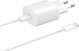 מטען קיר לבן עם כבל USB-C