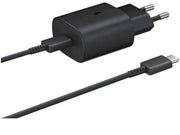 מטען קיר שחור עם כבל USB-C