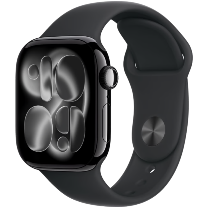Apple Watch Series 11 2025 42mm Aluminum Case Rubber Sport Band GPS שעון חכם יבואן רשמי צבע שחור