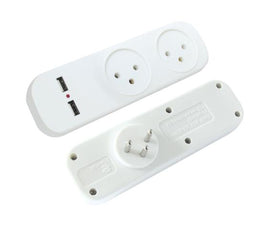 מפצל חשמל FETAYA FET-5055 עם שני שקעי USB
