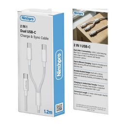 Ninthpro Cable 2IN1 USB-C To C/C כבל טעינה