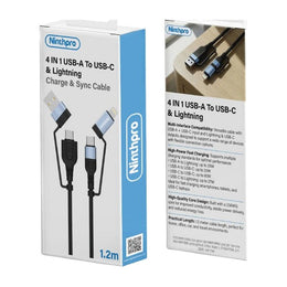 Ninthpro Cable 4IN1 USB/USB-C To C/L כבל טעינה