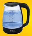 קומקום זכוכית חשמלי שחור Müller ML-22500 WST-842A