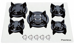 כיריים גז 5 להבות זכוכית לבנה Muller ML-7030GW