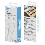 Ninthpro Cable 2IN1 USB-C To C/C כבל טעי