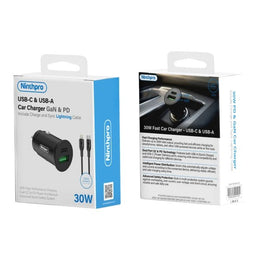 Ninthpro Car Charger 30W USB/USB-C To Li