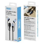 Ninthpro Cable 4IN1 USB/USB-C To C/L כבל